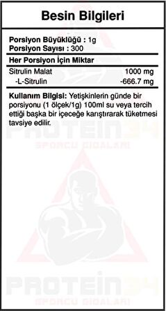 Bigjoy Sports Citrulline Malate 300g (Pure) Saf Sitrulin Malat