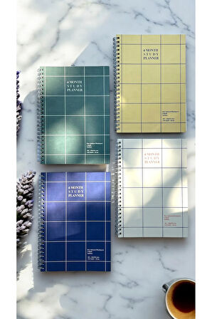 4 Aylık Tarihsiz Spiralli Ders Çalışma Planlayıcısı, A5 Boyutunda (Sarı Kapaklı)