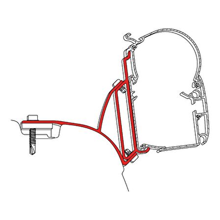 Dometic Volkswagen T5/T6 Multivan. Caravelle PW1100 Tente Montaj Braketi
