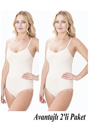 1 Beden Inceltici Avantajlı 2li Paket Sıkılaştırıcı Toparlayıcı Zıbın Korse Ten Rengi