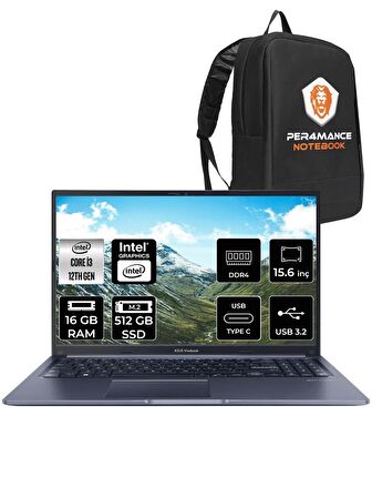 ASUS Vivobook 15 X1502ZA i3 1215U 16GB RAM 512GB SSD 15.6'' FHD FDOS EJ1645 & PER4 ÇANTA
