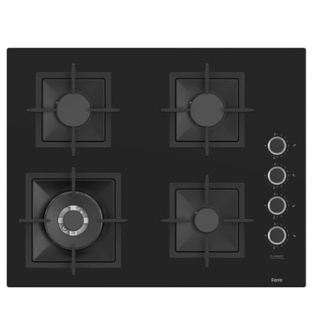Ferre SC 405 65 CM Wok Gözlü Siyah Cam Ankastre Ocak (Döküm Izgara)