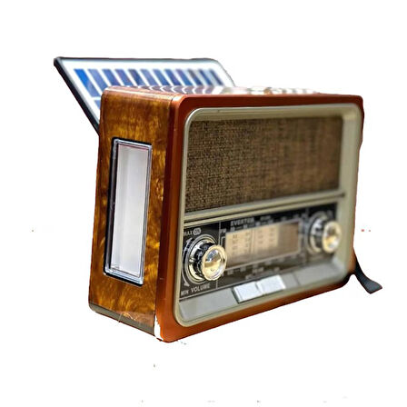 Nostalji Radyo Ve Müzik Çalar Everton Rt-359-GÜNEŞ ENERJİLİ-FENERLİ-Bluetooth-Usb-Fm