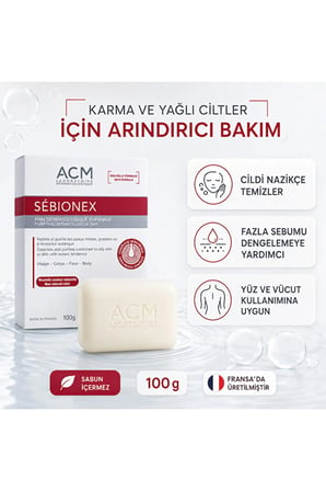 Sébionex Arındırıcı Dermatolojik Sabun 100 g – Yağlı, Karma ve Akneye Eğilimli Ciltler İçin