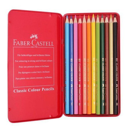 Kuru Boya 12 Renk Tam Boy Metal Kutu Faber Castel Kuru Boya 12 Renk Metal Kutu