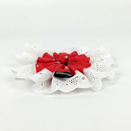 Woodycord El Yapımı Fisto Detaylı Hacimli Scrunchie Topuz Tokası