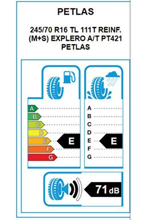 Petlas 245/70 R16 111t Reinf Explero A/t Pt421 Suv Yaz Lastiği ( Üretim Yılı: 2024 )