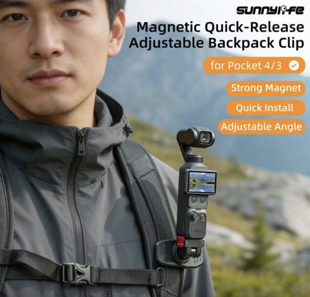 DJI Osmo Pocket 3/4  Manyetik Sırt Çantası Klipsi