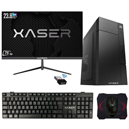 Xaser Xsr382 i3 2100 16GB Ram 512GB SSD 23.8" Monitör Masaüstü Ofis Bilgisayarı