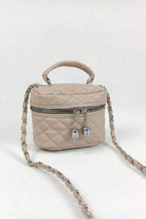 Leslie Vizon Kapitone Desen Kadın Kutu Crossbody Bag