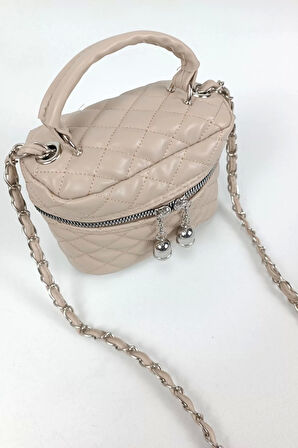 Leslie Vizon Kapitone Desen Kadın Kutu Crossbody Bag