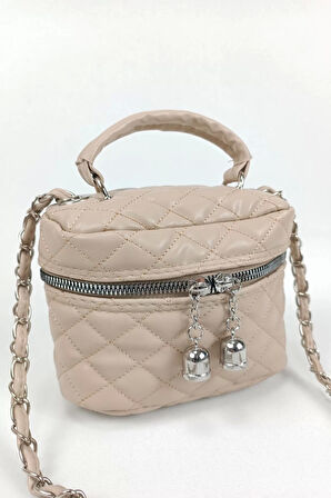 Leslie Vizon Kapitone Desen Kadın Kutu Crossbody Bag