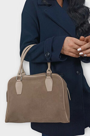 Winter Vizon Süet Pin Model Kadın El Kol Ve Omuz Çantası