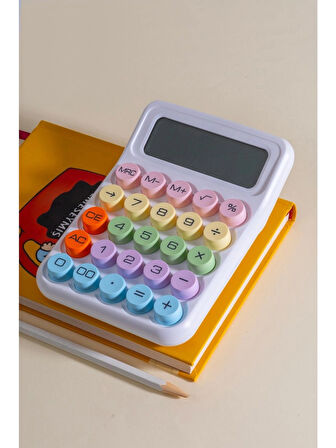 MOBGİFT Renkli Yuvarak Tuşlu Şirin Hesap Makinası MOR