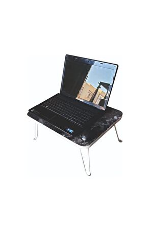 Portatif Ve Dekoratif Mermer Desenli Laptop Çalışma Masası