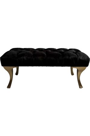 Kapitoneli Puf Gold Ayak 100cm