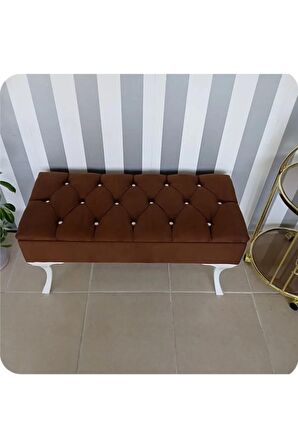 Lüks Yarım Sandıklı Kapitoneli Dekoratif Puf Bench 120cm