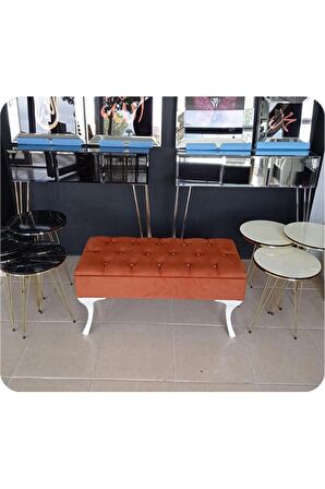 Lüks Yarım Sandıklı Kapitoneli Dekoratif Puf Bench 120cm