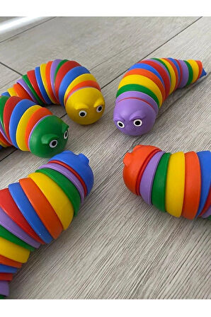 1 Adet Sevimli Tırtıl Oyuncak Stres Giderici Sevimli Rengarenk Anti Stres Solucan Sök Tak