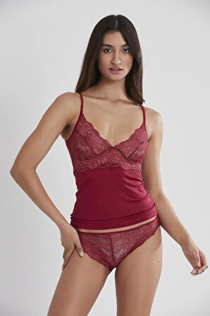 Pierre Cardin Dantelli Penye Atlet Külot Kaşkorse Seti 315 - Bordo