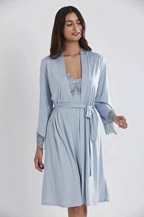 Pierre Cardin 6'lı Penye Gecelik Sabahlık Takım Çeyiz Seti 5040 - Mist