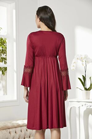 Pierre Cardin 6'lı Penye Gecelik Sabahlık Takım Çeyiz Seti 5325 - Bordo