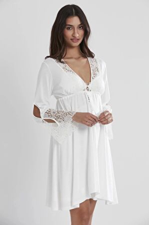 Pierre Cardin 6'lı Penye Gecelik Sabahlık Takım Çeyiz Seti 5625 - Ekru