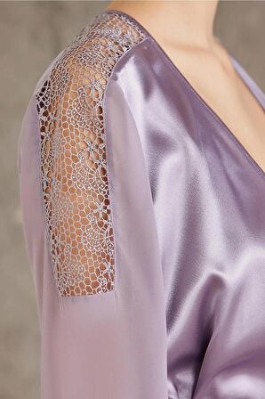 Pierre Cardin 6'lı Saten Gecelik Sabahlık Takım Çeyiz Seti 6005 - Royal