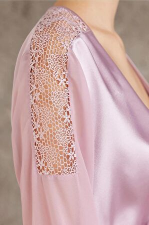 Pierre Cardin 6'lı Saten Gecelik Sabahlık Takım Çeyiz Seti 6005 - Rose