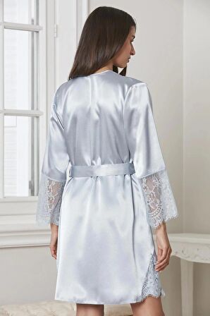 Pierre Cardin 6'lı Saten Gecelik Sabahlık Takım Çeyiz Seti 6015 - Mist