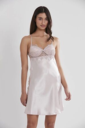 Pierre Cardin 6'lı Saten Gecelik Sabahlık Takım Çeyiz Seti 6325 - Pudra