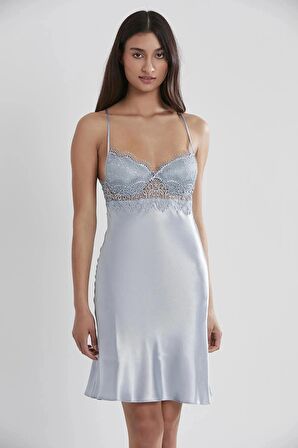 Pierre Cardin 6'lı Saten Gecelik Sabahlık Takım Çeyiz Seti 6325 - Mist