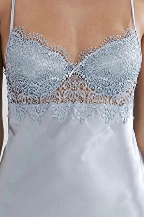 Pierre Cardin 6'lı Saten Gecelik Sabahlık Takım Çeyiz Seti 6325 - Mist