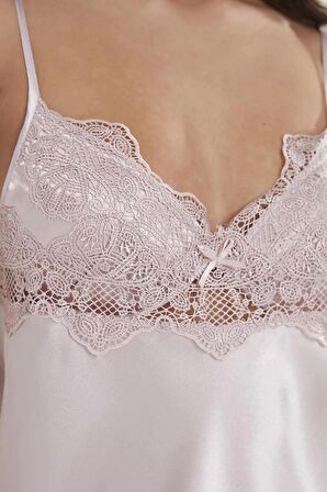 Pierre Cardin 6'lı Saten Gecelik Sabahlık Takım Çeyiz Seti 6335 - Pudra