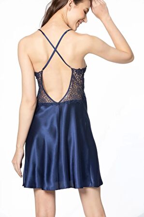 Pierre Cardin 6'lı Saten Gecelik Sabahlık Takım Çeyiz Seti 6625 - Lacivert