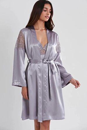 Pierre Cardin 6'lı Saten Gecelik Sabahlık Takım Çeyiz Seti 6955 - Royal