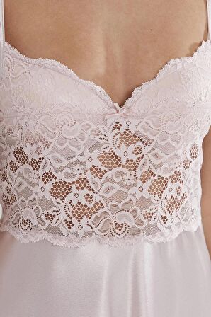 Pierre Cardin Saten Dantelli Gecelik 627 - Pudra