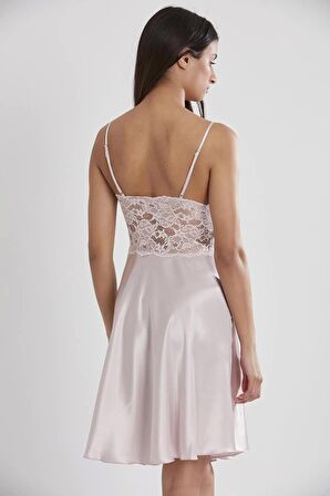 Pierre Cardin Saten Dantelli Gecelik 627 - Pudra