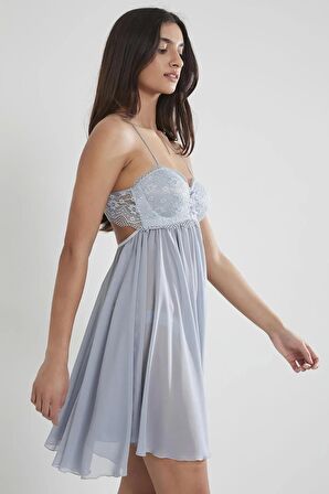 Pierre Cardin Şifon Dantelli Gecelik 880 - Mist