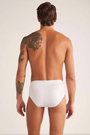 Kom Cuba Pamuklu 2 li Erkek Slip - Beyaz