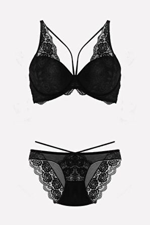 Nurteks Destekli Siyah Sütyen Takımı 4426