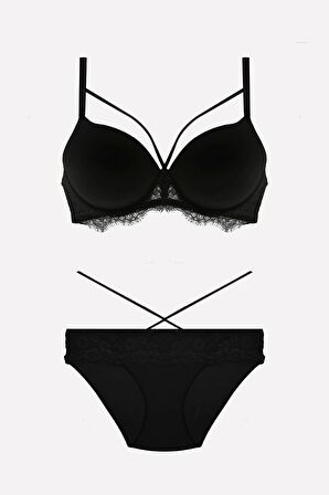 Nurteks Desteksiz Siyah Sütyen Takımı 4618