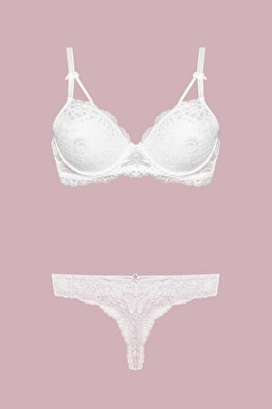 Nurteks Destekli Ekru Sütyen Takımı 4430