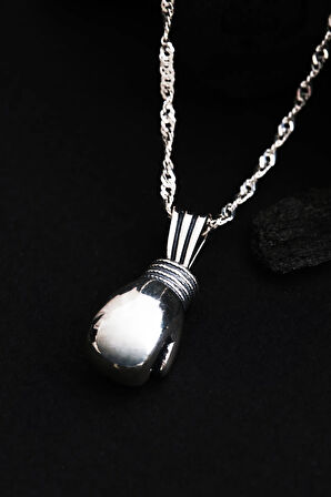 Kadın Gümüş Kolye - Boks Eldiveni Kadın Kolye