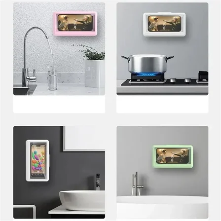 Su Geçirmez Duş İçi Telefon Kabı Suya Dayanıklı Hareketli Telefon Tutucu Banyo Standı 19 cm
