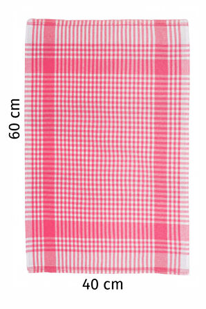 %100 Pamuk Fuşya,pembe Renkli Pötikareli 5 Adet Kurulama Bezi,beslenme Örtüsü,servis Peçetesi 40x60