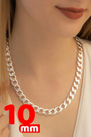 Kadın Kolye - 925 Ayar Gümüş - 10mm Gurmet Model Kadın Gümüş Kolye