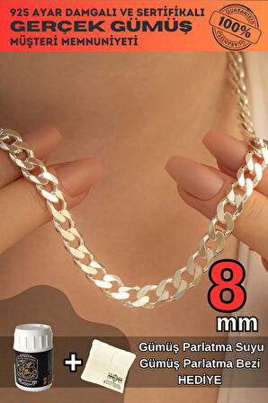 Kadın Kolye - 925 Ayar Gümüş - 8mm Gurmet Model Kadın Gümüş Kolye