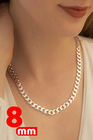 Kadın Kolye - 925 Ayar Gümüş - 8mm Gurmet Model Kadın Gümüş Kolye