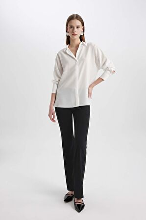 DeFacto Loose Fit Tensel Uzun Kollu Gömlek B0752AX24SPWT32